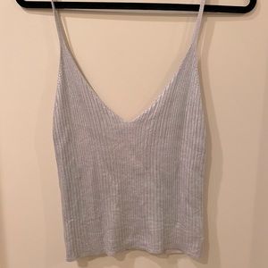 Beautiful silver spaghetti strap tank